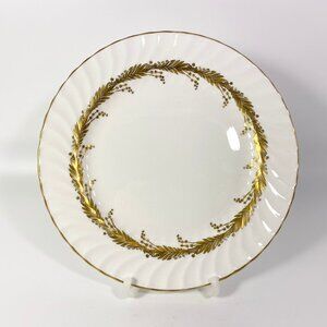 RARE !! Aynsley England Kent Pattern Bone China White & Gold 8  Inch salad Plate